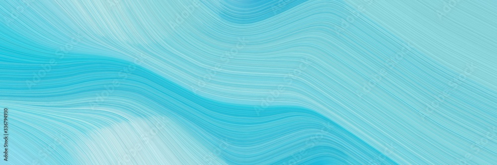 Poster modern flowing banner design with sky blue, medium turquoise and powder blue colors. graphic with sp