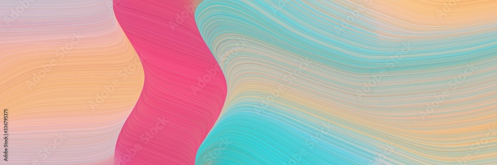 Poster modern header with tan, medium turquoise and mulberry colors. graphic with space for text or image. 