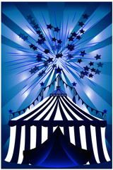 Circus carnaval, light and stars