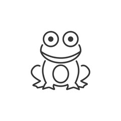 Frog. Outline icon. Animal vector illustration