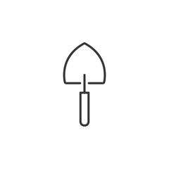 Gardening shovel. Outline icon. Tool vector illustration