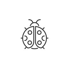 Fototapeta premium Ladybug. Outline icon. Animal vector illustration