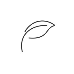 Fototapeta premium Leaf. Outline icon. Nature vector illustration