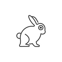Rabbit. Outline icon. Animal vector illustration
