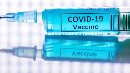 Closer look of the covid-19 vaccine or coronavirus vaccine