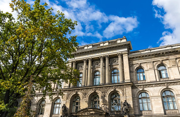 Fototapeta na wymiar Facade of Berlin Museum of Natural History (Museum fur Naturkunde). Established in 1810, houses more millions zoological, paleontological and mineralogical specimens