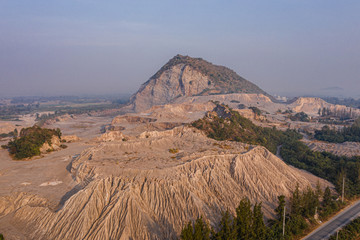 Desert and the mountain the landscape . High angle photography