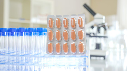 A tablet plister on the side of the test tubes