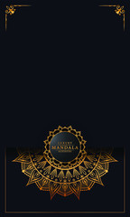 Luxury mandala background with golden arabesque pattern arabic islamic east style for Wedding card, book cover.
