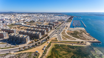 Aerial view of Olhao, Algarve, Portugal.