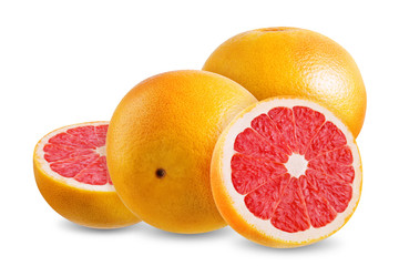 Red grapefruit on a white isolated background