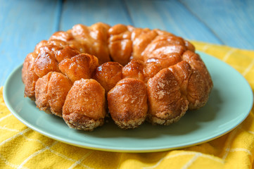 Monkey Bread with Caramel and Cinnamon.