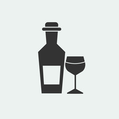 Wine bottle vector icon illustration sign