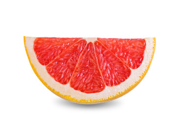 Red grapefruit on a white isolated background