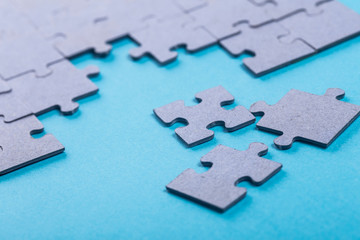 Obraz premium Jigsaw Puzzle on Blue 