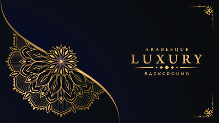 Luxury mandala background with golden arabesque pattern arabic islamic east style for Wedding card, book cover.
