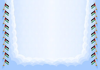 Horizontal  frame and border with Palestine flag