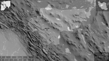 Esfahan, Iran - composition. Grayscale