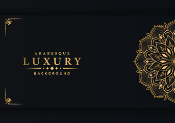 Luxury mandala background with golden arabesque pattern arabic islamic east style for Wedding card, book cover.
