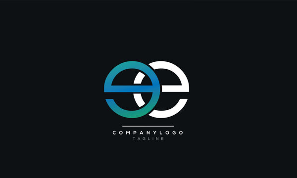 EE E Letter logo alphabet monogram initial based icon design