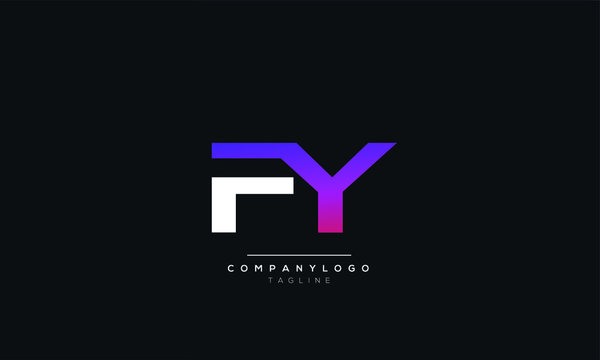 FY YF F Y Letter logo alphabet monogram initial based icon design