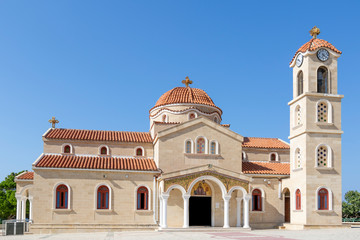 Agios Raphael church in Cyprusphotographed at daytime with blue sky above and in the background