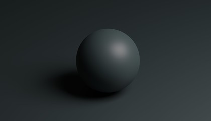 Abstract 3d rendering of Computer generated minimalist black sphere over background. Modern design for poster, cover, branding, banner.