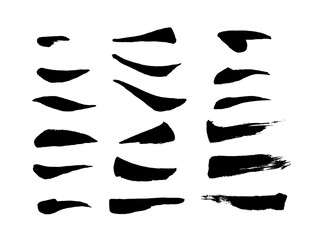 Vector set of brushstrokes, lines, and design elements for drawing. Brushes for Chinese painting.