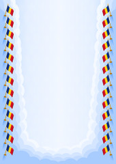 Vertical  frame and border with Romania flag