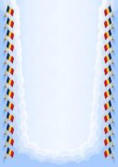 Vertical  frame and border with Romania flag