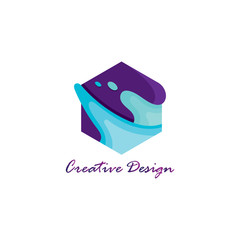 Hexagon gradient awesome creative  logo design template
