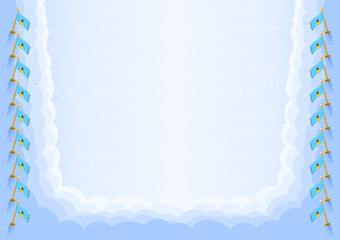 Horizontal  frame and border with Saint Lucia flag