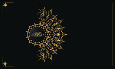 uxury mandala background with arabesque pattern arabic islamic east style for Wedding card, book cover.
