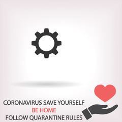 Gears  vector icon , lorem ipsum Flat design