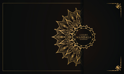uxury mandala background with arabesque pattern arabic islamic east style for Wedding card, book cover.

