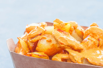 Patatas bravas traditional Spanish take away