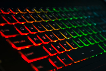 Backlight gaming keyboard with versatile color schemes	
