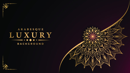 Abstract luxury ornamental mandala design background  with  arabesque pattern arabic islamic east style.