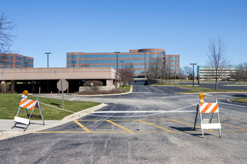 Naklejka premium Office Building COVID-19 Closure