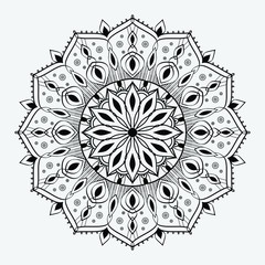 Simple Mandala Shape for Coloring. Vector Mandala. Floral. Flower. Oriental. Book Page. Outline.
