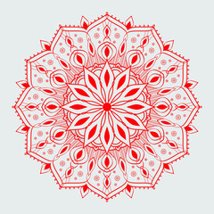 Simple Mandala Shape for Coloring. Vector Mandala. Floral. Flower. Oriental. Book Page. Outline.
