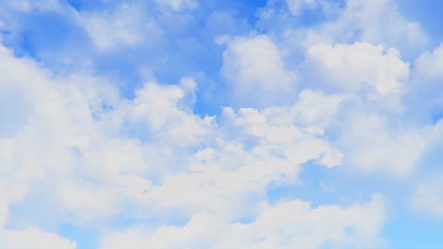 Beautiful Abstract Clouds with blue sky Loop Animation background Green Screen. Nature weather, cloud blue sky and sun. Sunny sky, cloudscape, heaven, White fluffy clouds, freedom concept