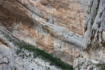 Trekking in Mont Rebei rocky canyon