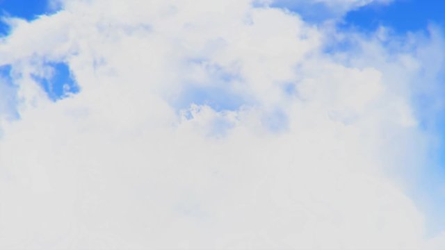 Beautiful Abstract Clouds with blue sky Loop Animation background Green Screen. Nature weather, cloud blue sky and sun. Sunny sky, cloudscape, heaven, White fluffy clouds, freedom concept