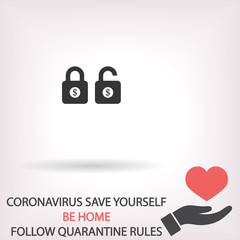 Lock dollar  vector icon  , lorem ipsum Flat design