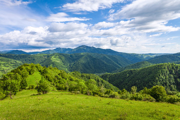 Naklejka premium Beautiful simple mountain landscape in rural Romania
