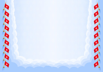 Fototapeta premium Horizontal frame and border with Tunisia flag