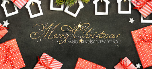 Fototapeta na wymiar Christmas and New Year s holiday background with copy space