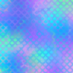 Holographic Mermaid Scales on Gradient Background - Cute holographic scales pattern on bright neon gradient background	