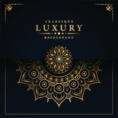 uxury mandala background with arabesque pattern arabic islamic east style for Wedding card, book cover.
